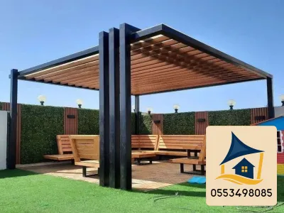 تصميم برجولات خشبية عصرية بجودة عالية